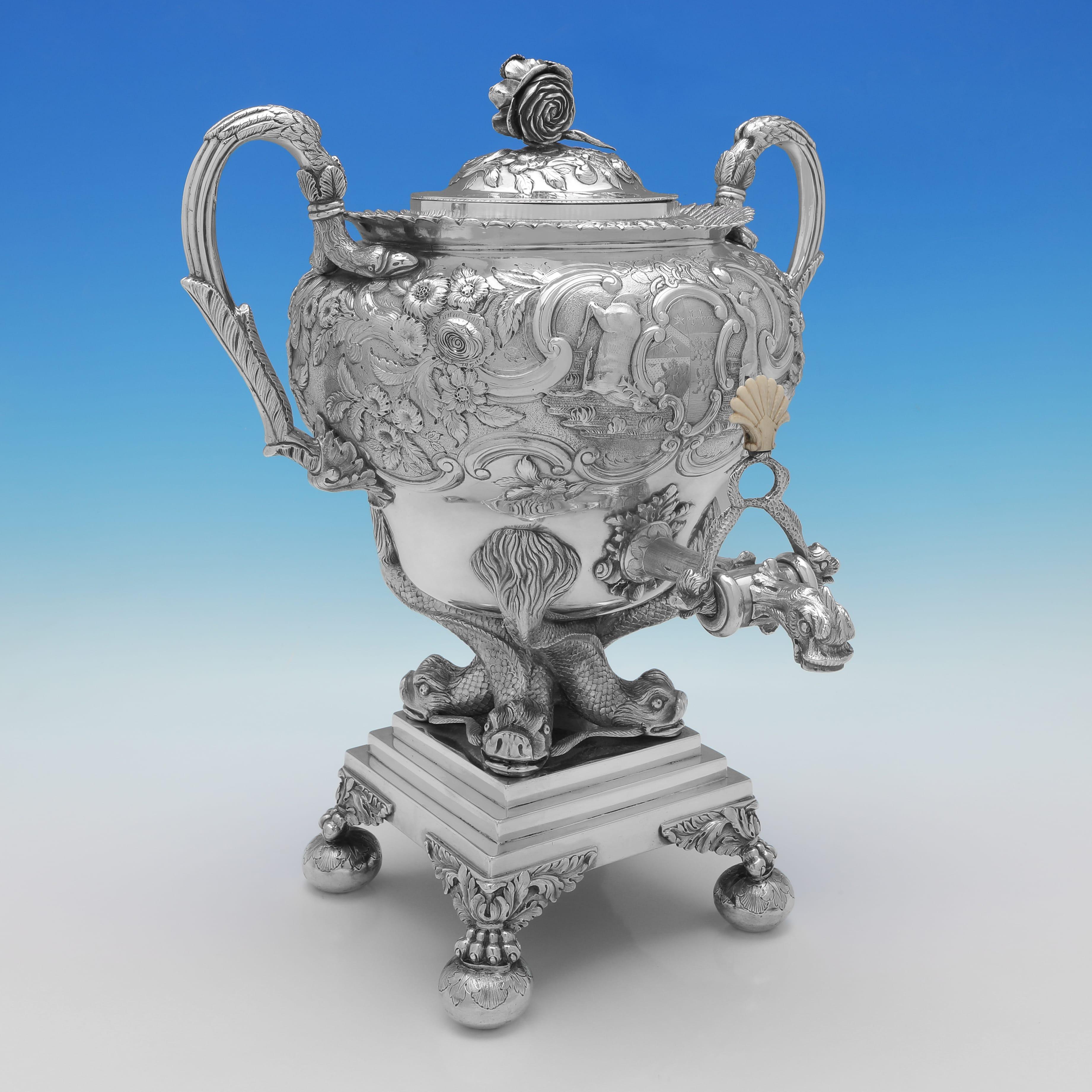 Unglaubliches Teeservice aus Sterlingsilber aus der George-IV-Periode - 9.7kg - hergestellt 1821-1826 im Angebot 6