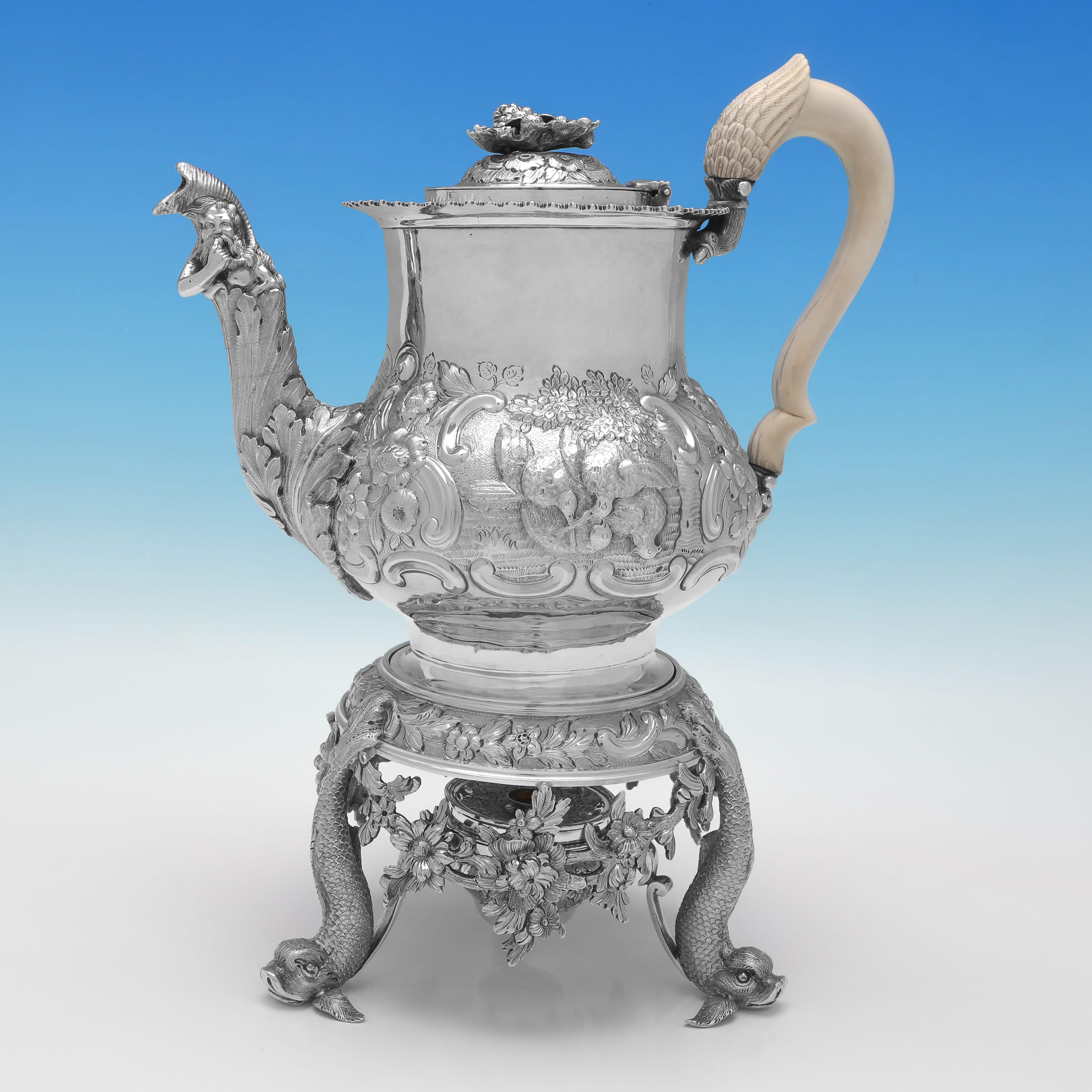 Unglaubliches Teeservice aus Sterlingsilber aus der George-IV-Periode - 9.7kg - hergestellt 1821-1826 im Angebot 14