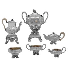 Incredible George IV period sterling silver tea set - 9.7kg - made in 1821-1826