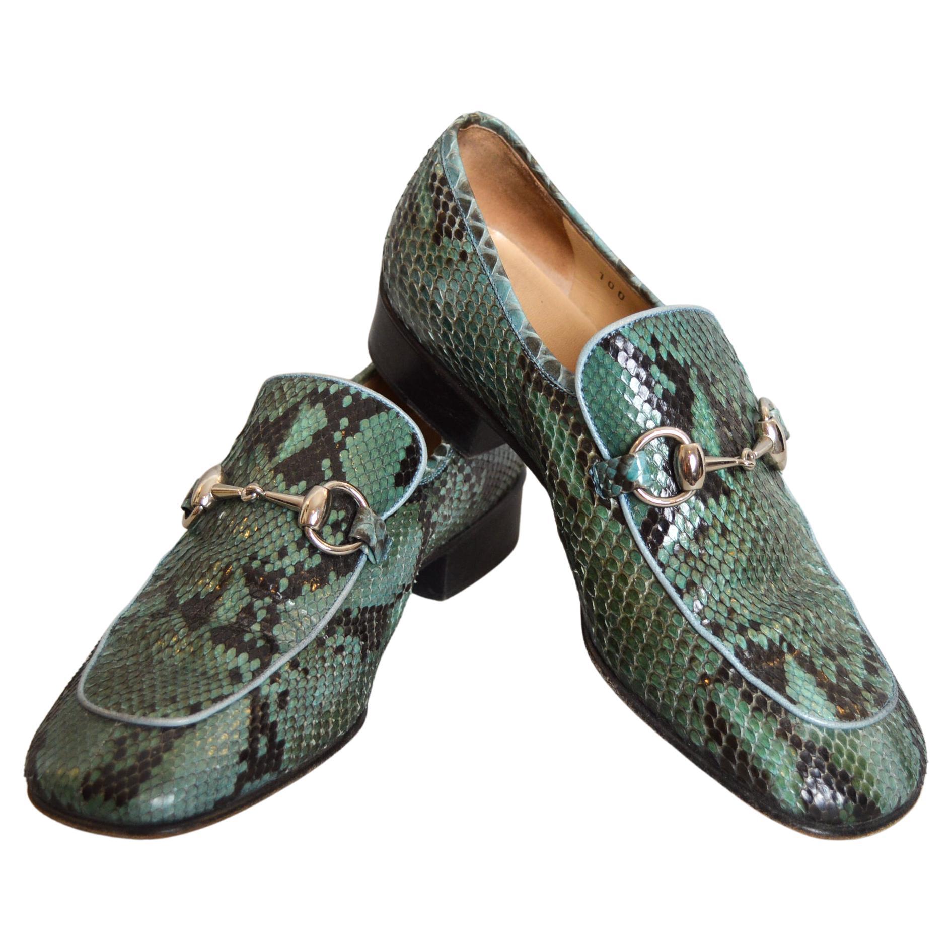 Incredible GUCCI by Tom Ford 2000's Ice Blue Leather Horse bit Loafers - Shoes For Sale