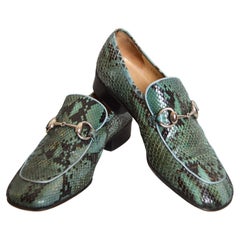 Incredible GUCCI by Tom Ford 2000's Ice Blue Leather Horse bit Loafers - Shoes