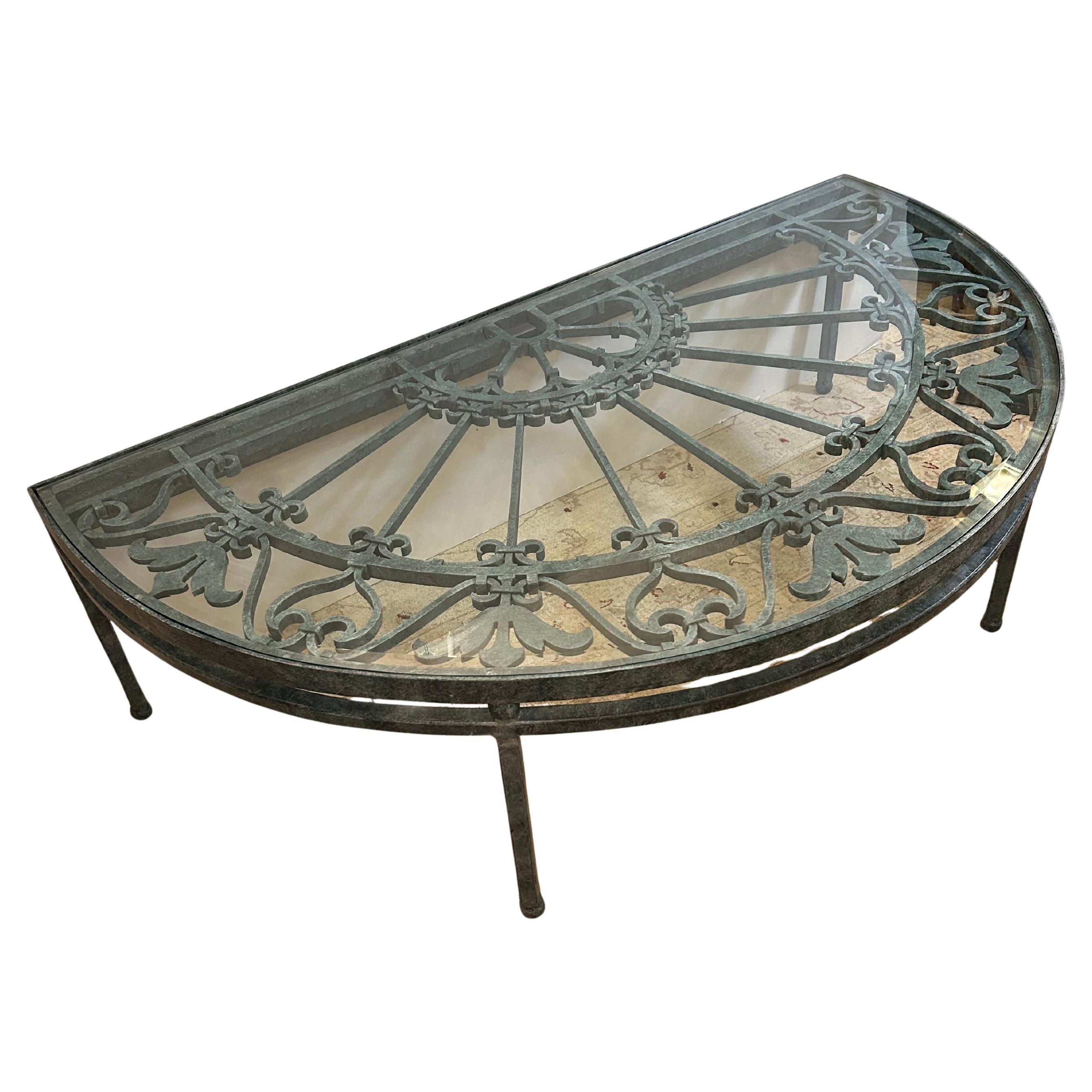 Incredible Half Moon Iron Garden Gate Coffee Table