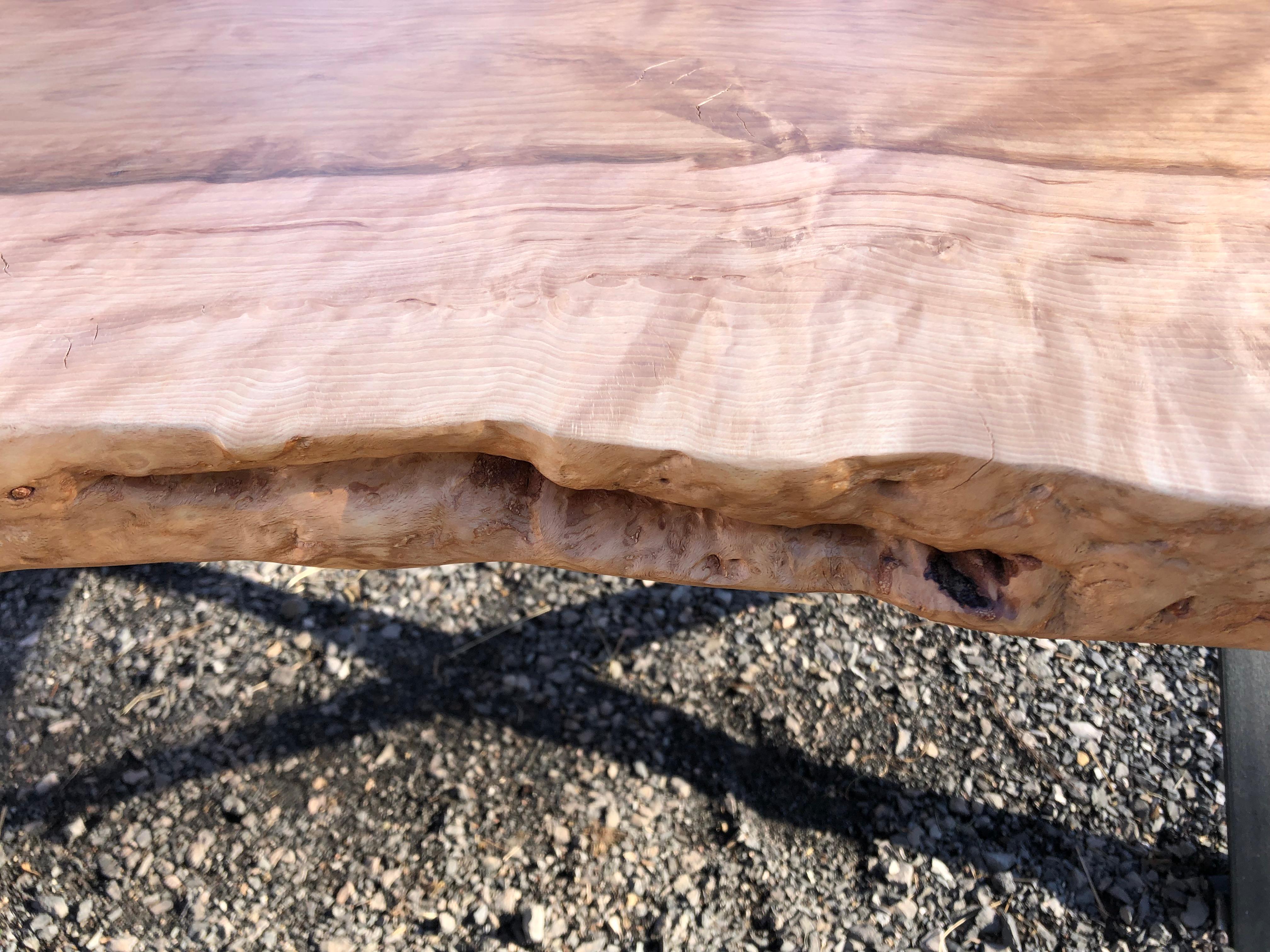 Incredible Hand Crafted Large Ash Live Edge Slab Dining Table For Sale 5
