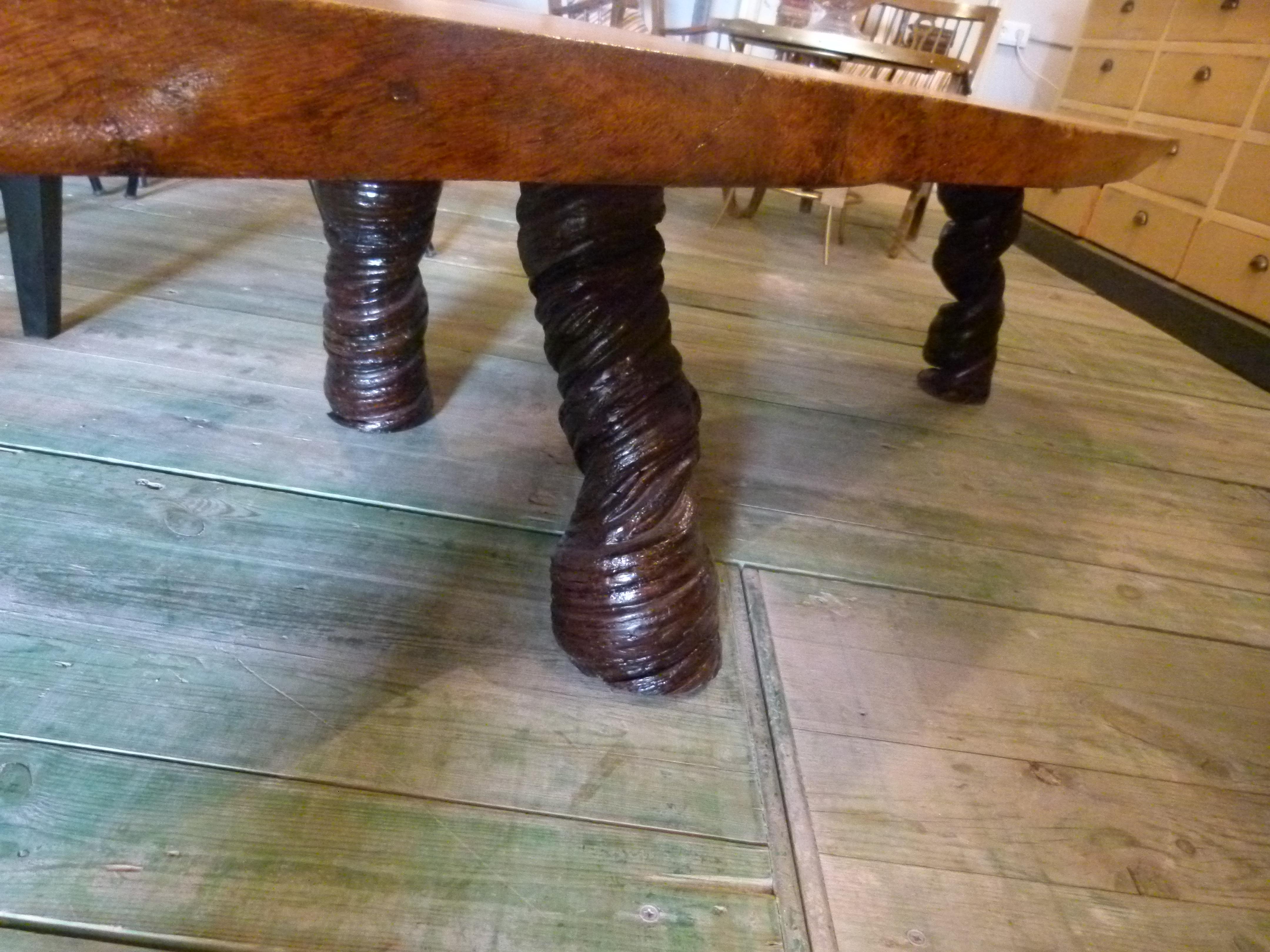 Hand-Crafted Handcrafted Baobab Table from Congo