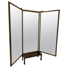 Incredible Handsome Three Winged Dressing Mirror 60-70s Italy