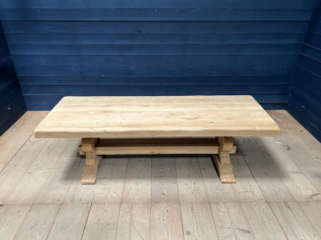 Incredible Huge French Bleached Oak Farmhouse Dining Table For Sale 2