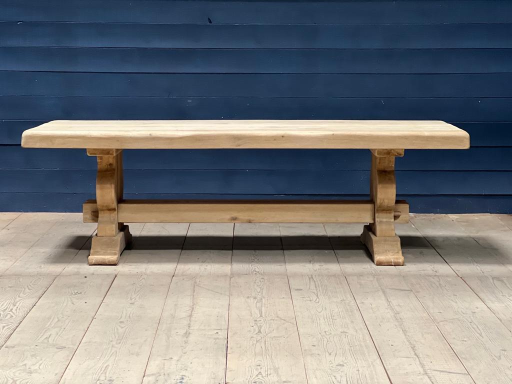 Incredible Huge French Bleached Oak Farmhouse Dining Table For Sale 4