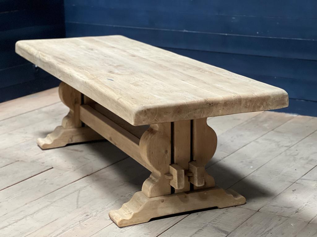 Incredible Huge French Bleached Oak Farmhouse Dining Table For Sale 5