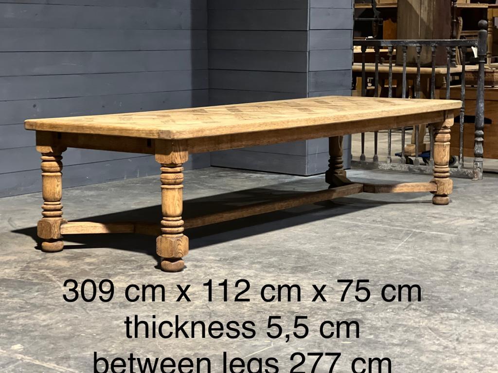 Oak Incredible Huge French Farmhouse Dining Table  For Sale