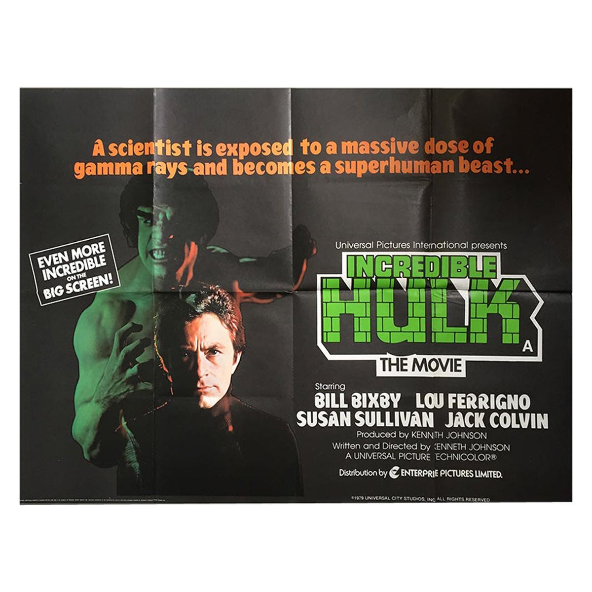 "Incredible Hulk", The '1977' Poster For Sale