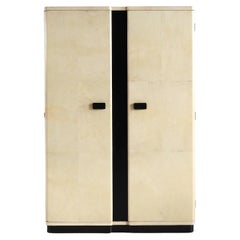 Incredible Italian Parchment Modernist/Deco Wardrobe