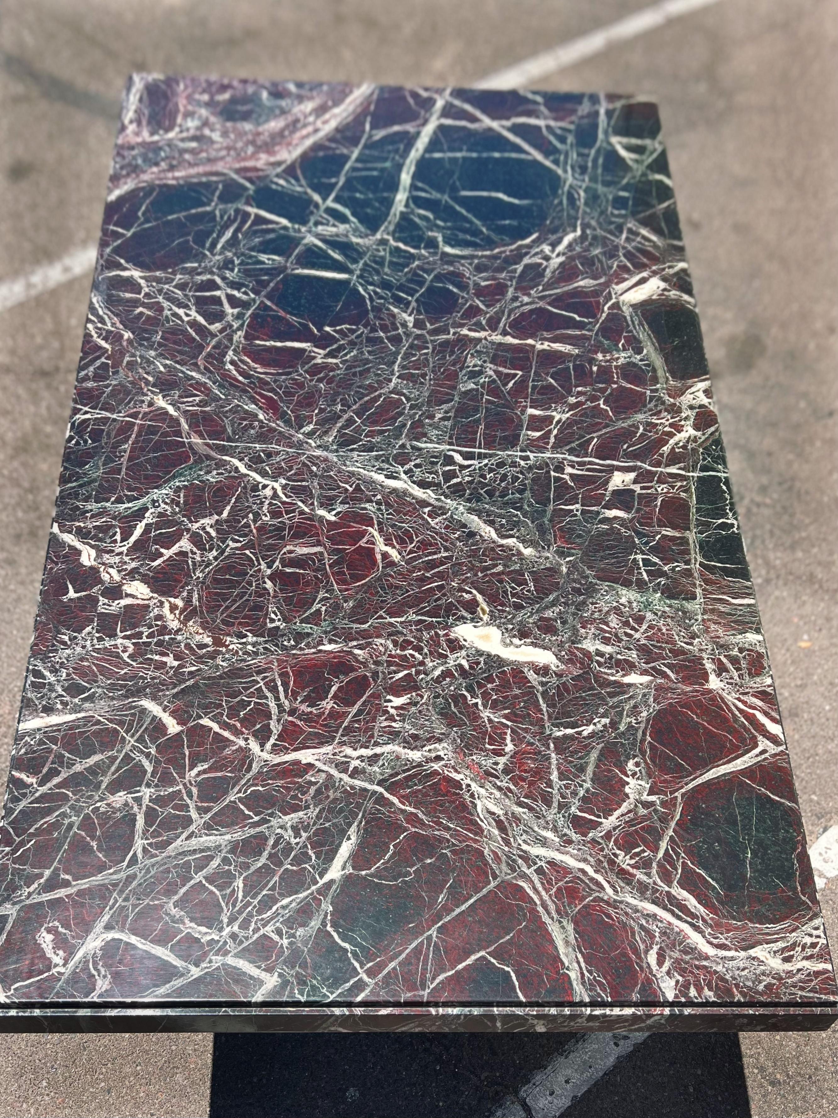 Incredible Italian Rosso Levanto Marble Dining Table 4