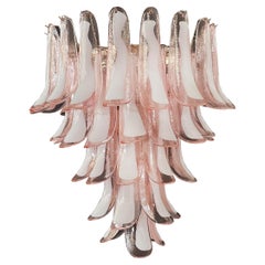 Incredible Italian Vintage Murano Chandelier, 52 Pink Glass Petals