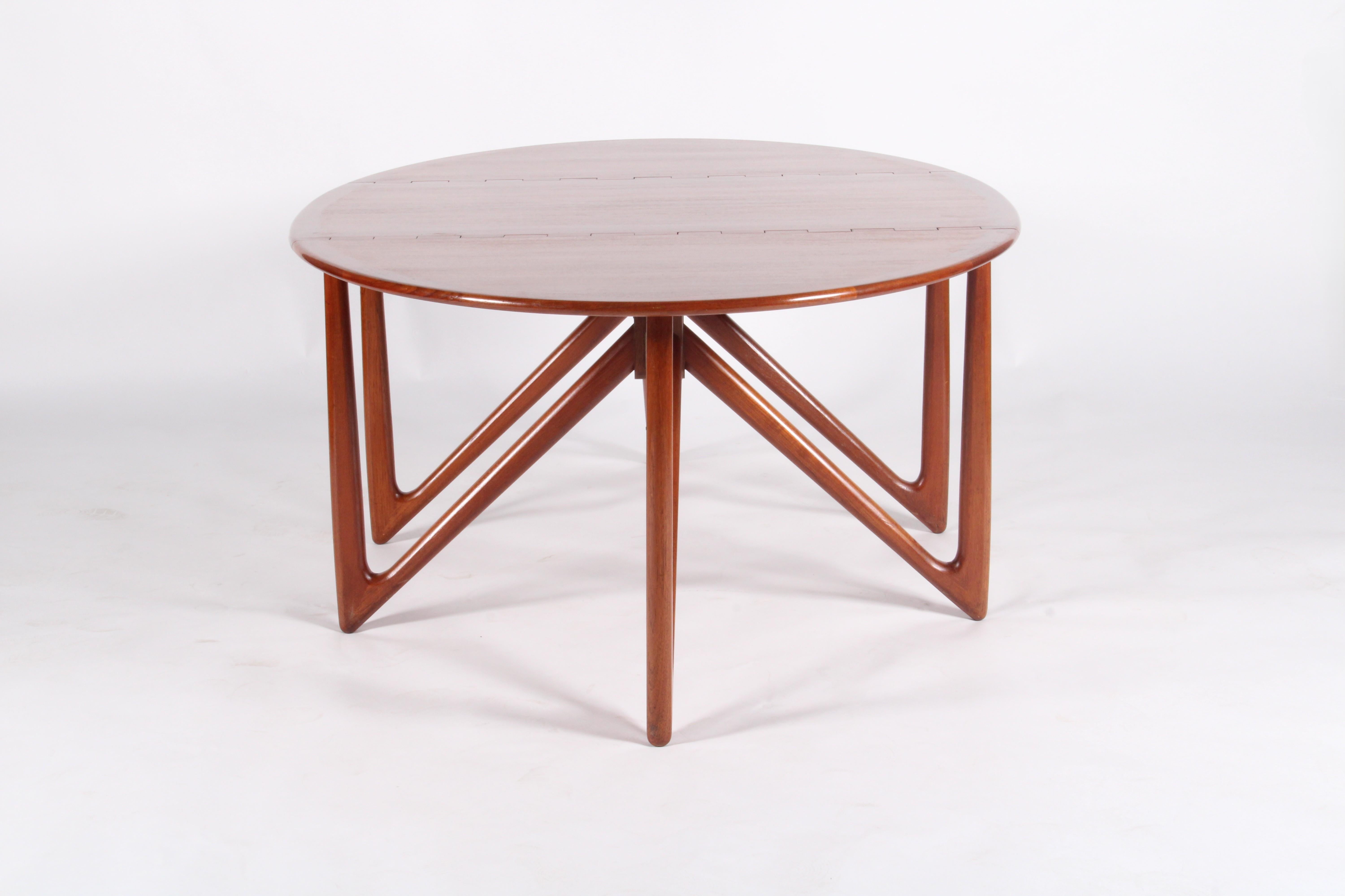 Mid-Century Modern Incredible Niels Koefoed Danish Design Mid Century Drop Leaf Dining Table For Sale