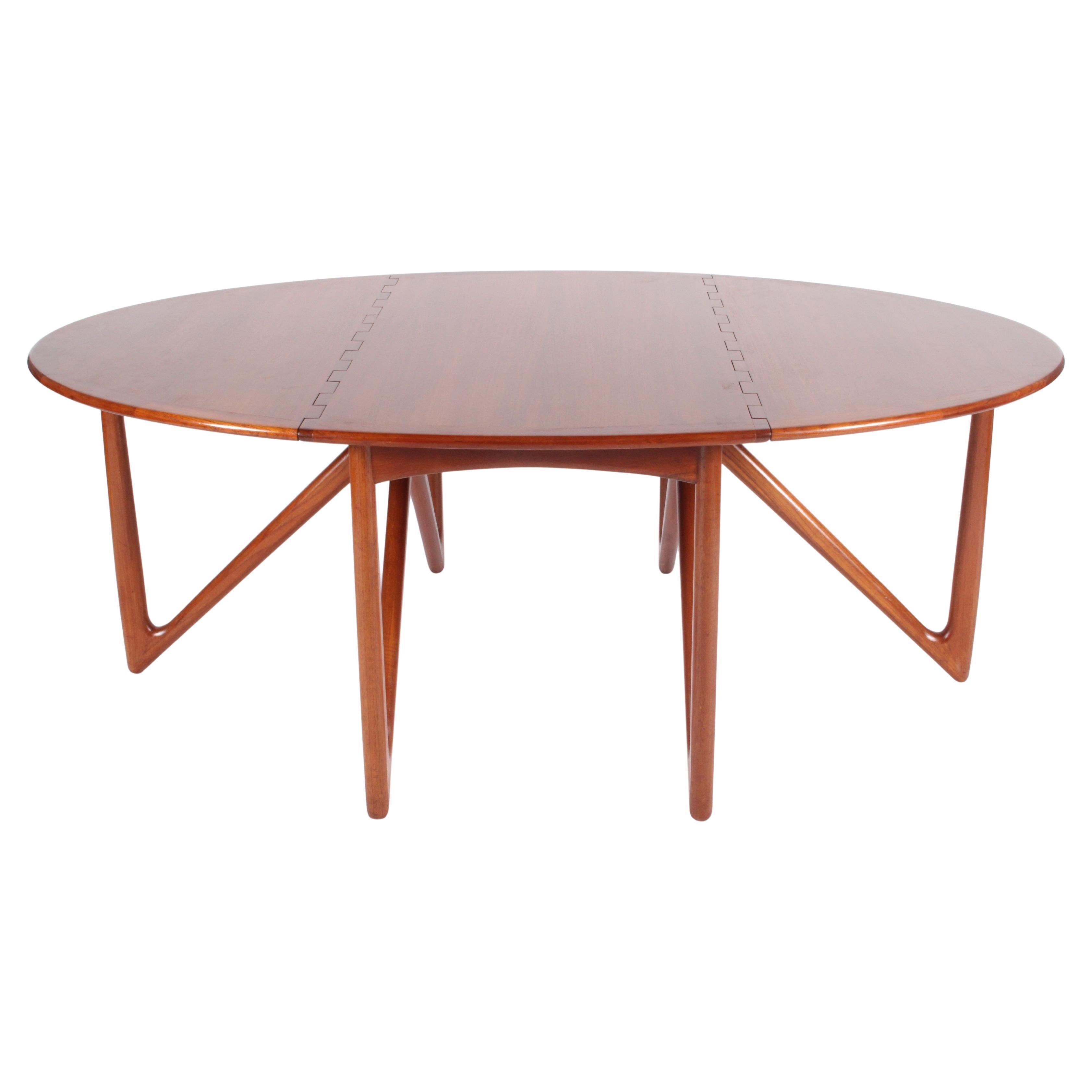Incredible Niels Koefoed Danish Design Mid Century Drop Leaf Dining Table
