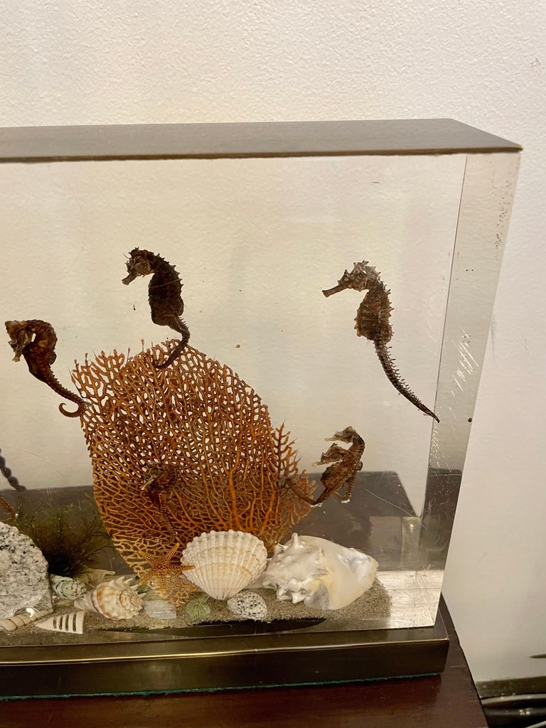Incredible Large Vintage Resin Aquarium Table Lamp For Sale at 1stDibs