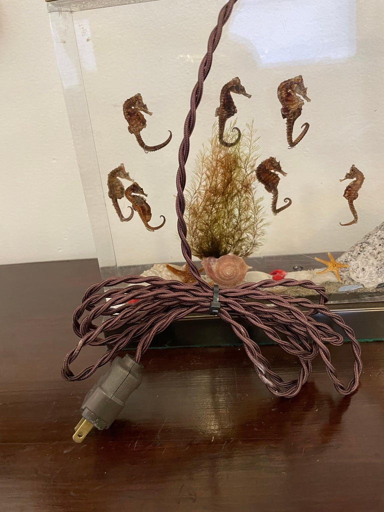 Incredible Large Vintage Resin Aquarium Table Lamp For Sale at 1stDibs