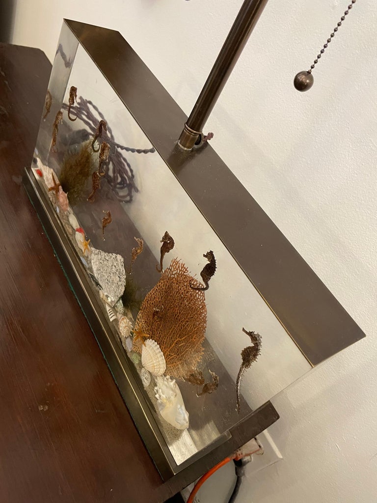 Incredible Large Vintage Resin Aquarium Table Lamp For Sale at 1stDibs