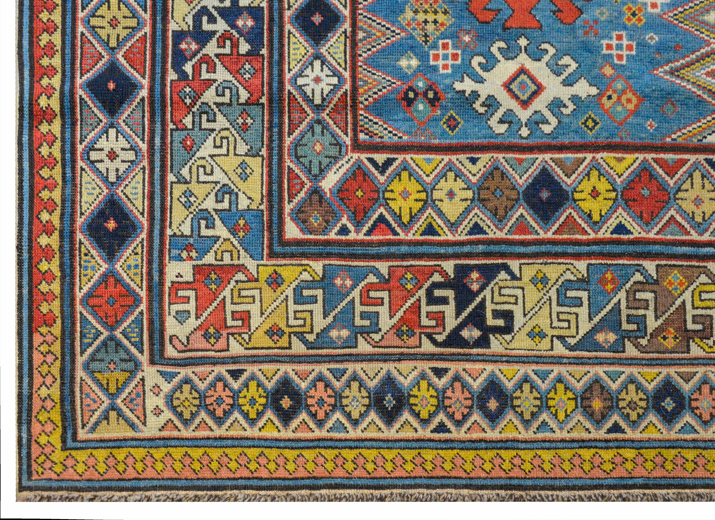 Wool Incredible Late 19th Century Kazak Rug