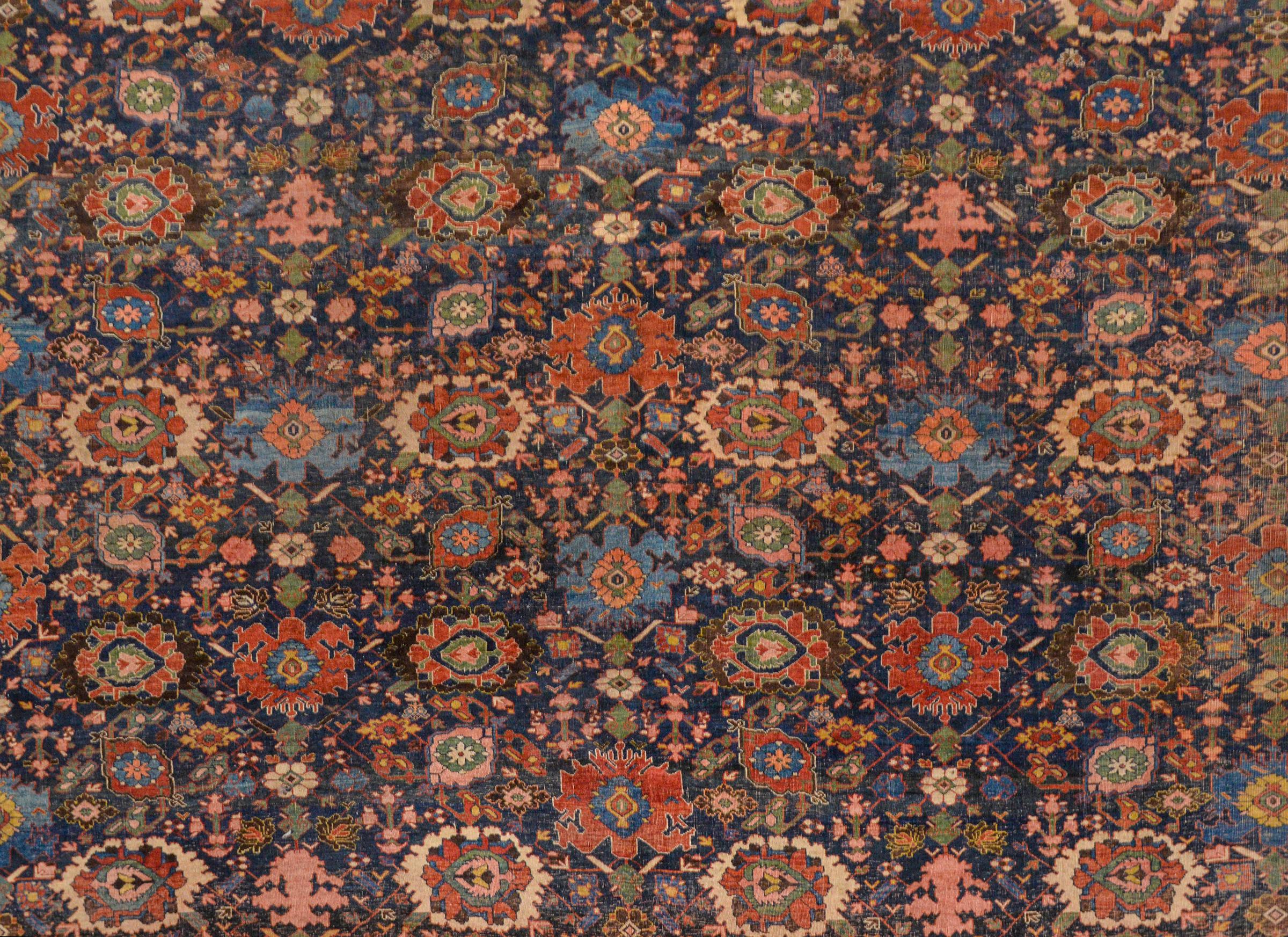 Perse Incroyable tapis palatial Bidjar de la fin du 19e siècle en vente