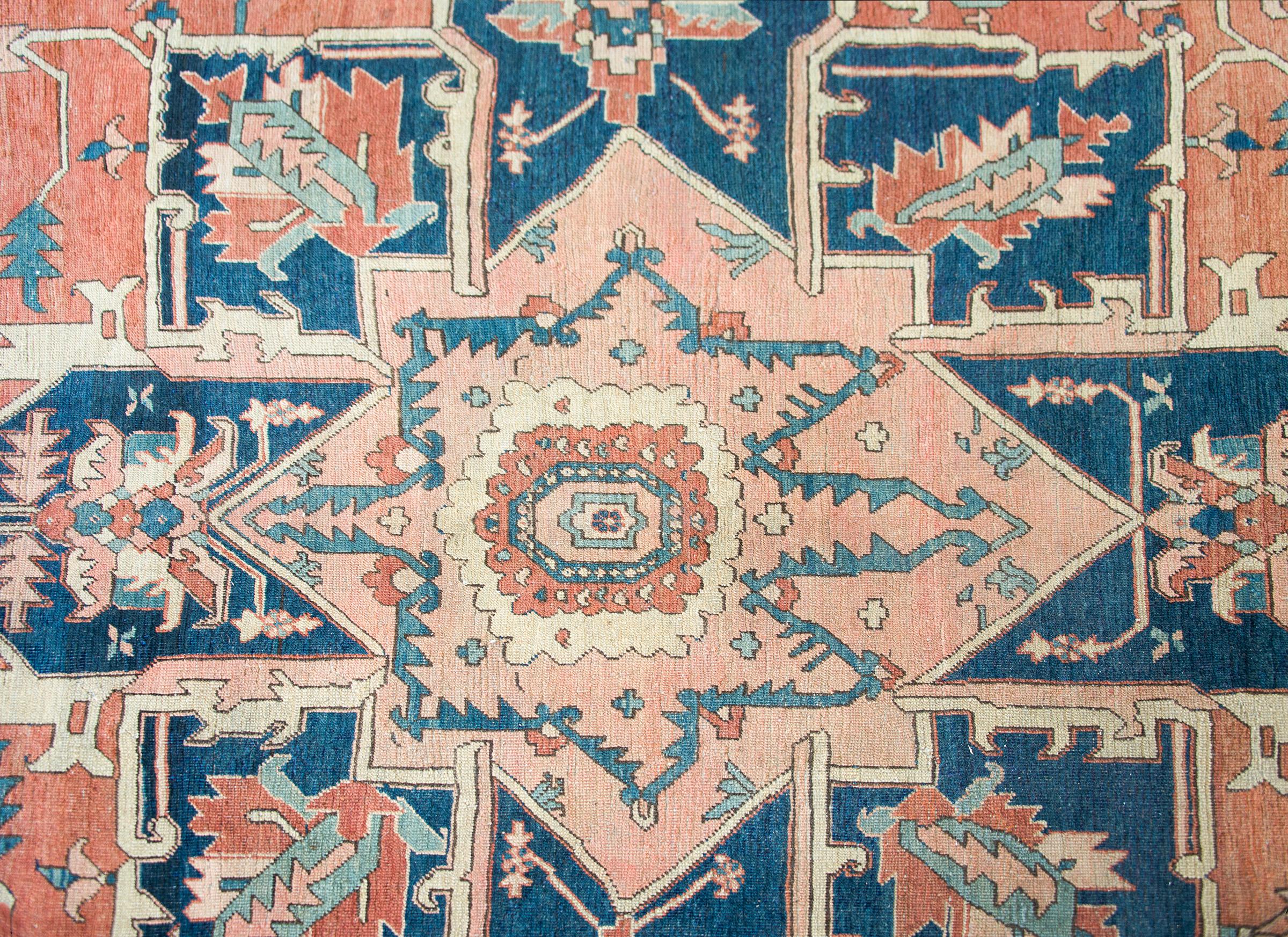 Wool Incredible Late 19th Century Persian Serapi For Sale