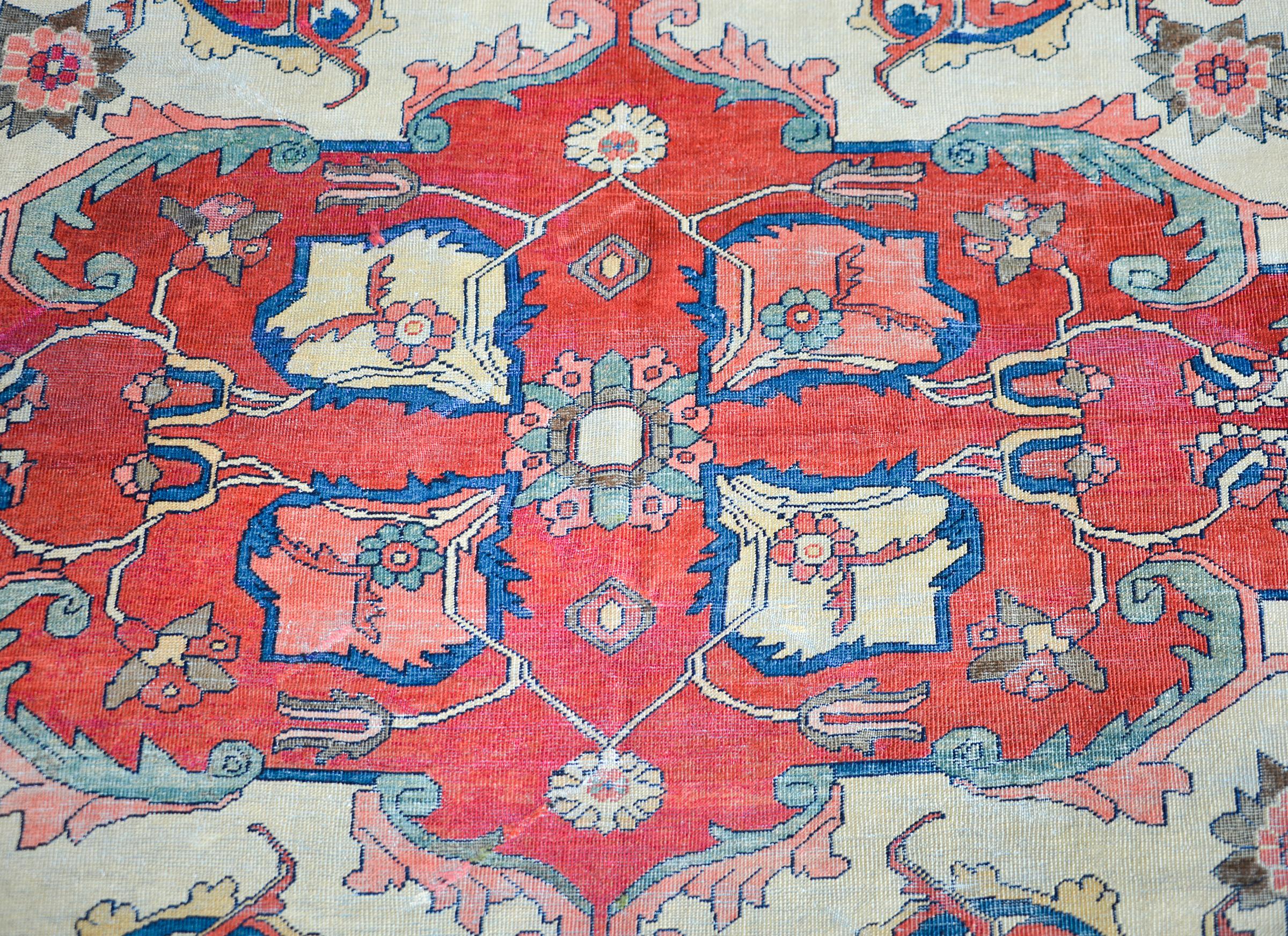 Unglaublicher persischer Sultanabad-Teppich aus dem späten 19. Jahrhundert (Handgeknüpft) im Angebot