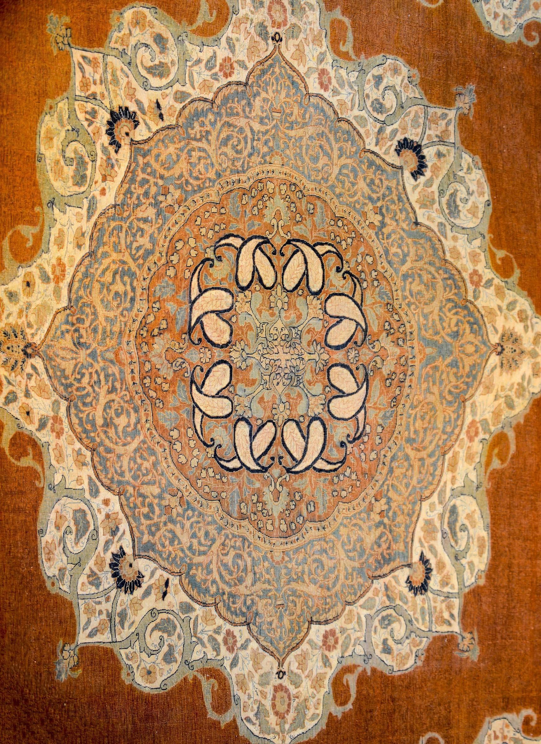 Persian Incredible Late 19th Century Tabriz Haji Jalili Rug For Sale