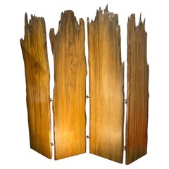 Incredible Live Edge 4 Panel Screen, Possibly by Nakashima or a Contemporary