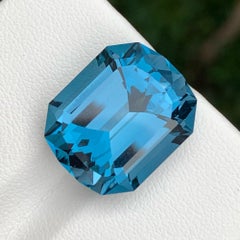 Incredible London Blue Topaz Gemstone 19.70 Cts Faceted Topaz Necklace Jewelry