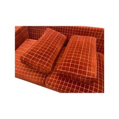 Incredible MCM Sofa with Original Fabric - Milo Baughman Jack Lenor Larsen style