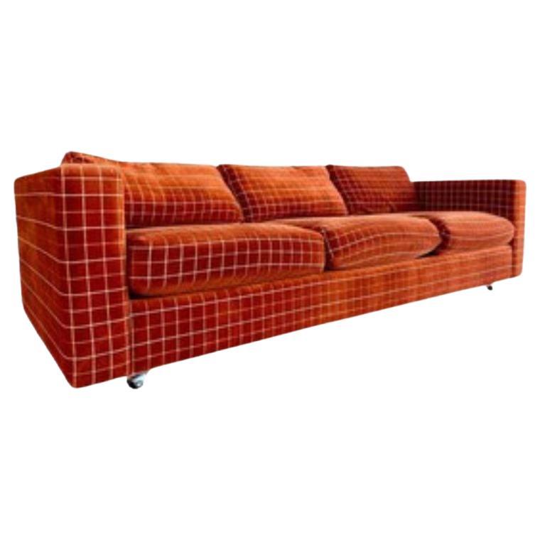 Incredible MCM Sofa with Original Fabric - Milo Baughman Jack Lenor Larsen style