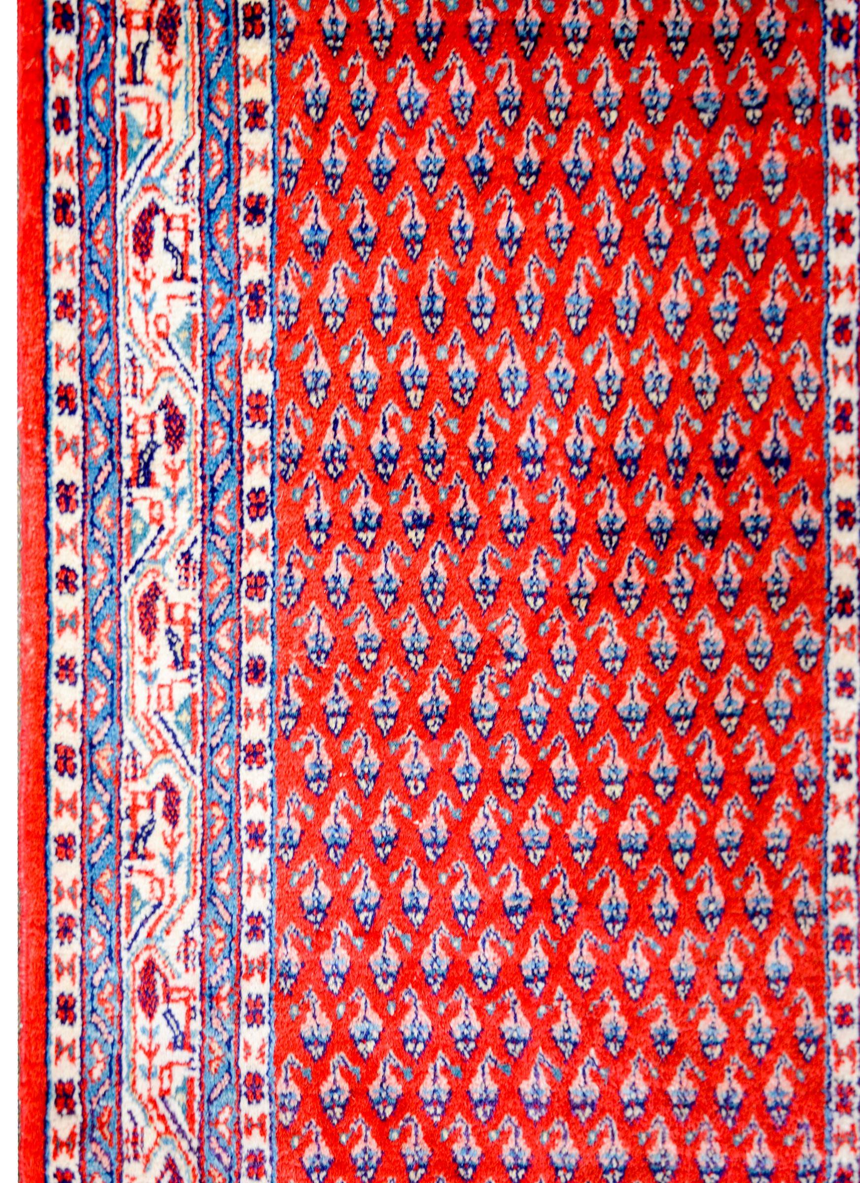 Vegetable Dyed Incredible Mid-20th Century Mir Sarouk Runner For Sale