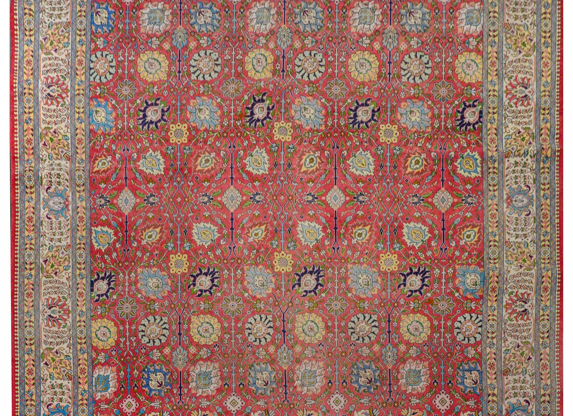 Unglaublicher Täbriz-Teppich aus der Mitte des 20 (Tabriz) im Angebot