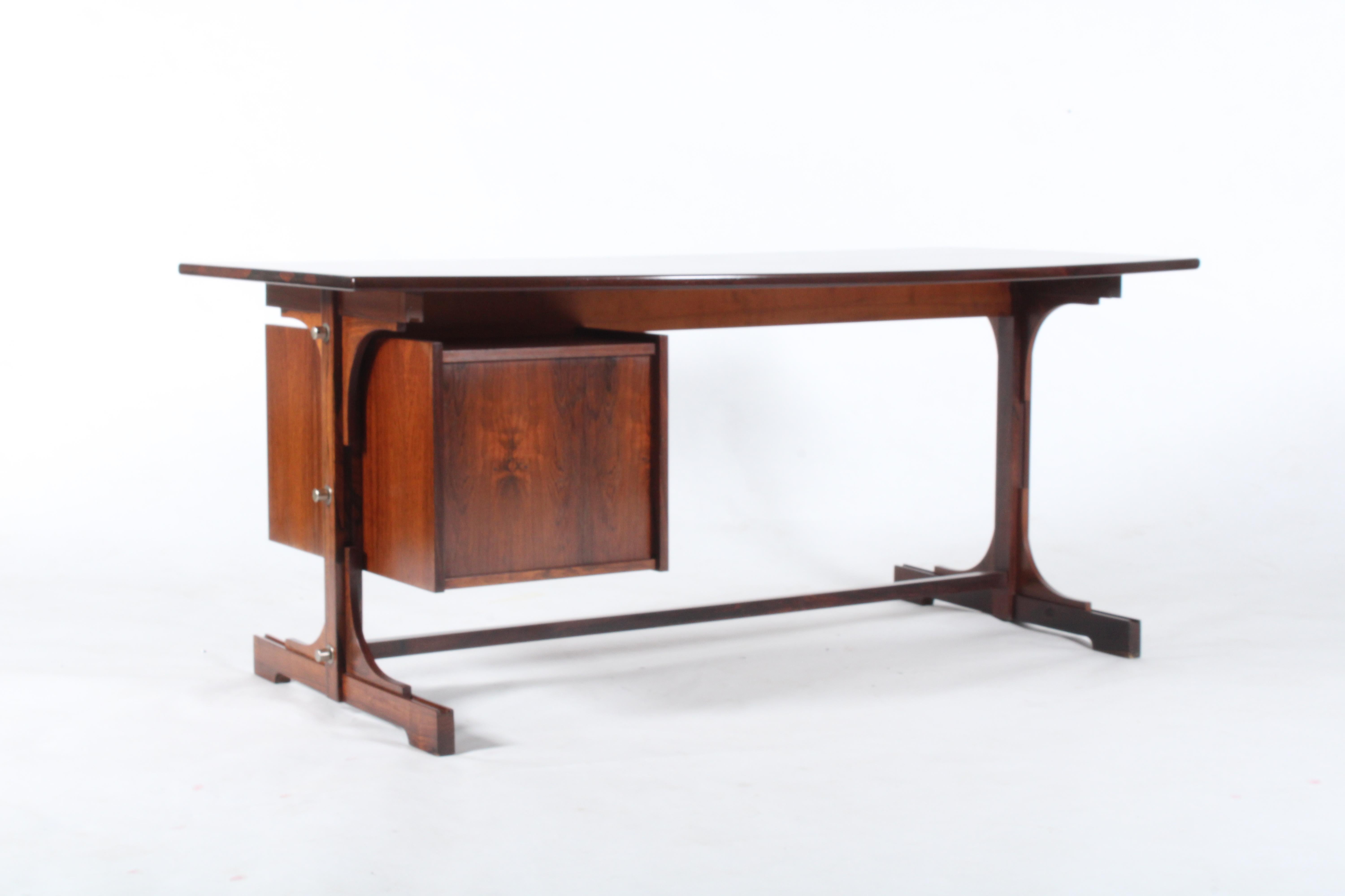 Mid-Century Modern Incredible Mid Century Italian Curved Top Desk By Bernini  For Sale