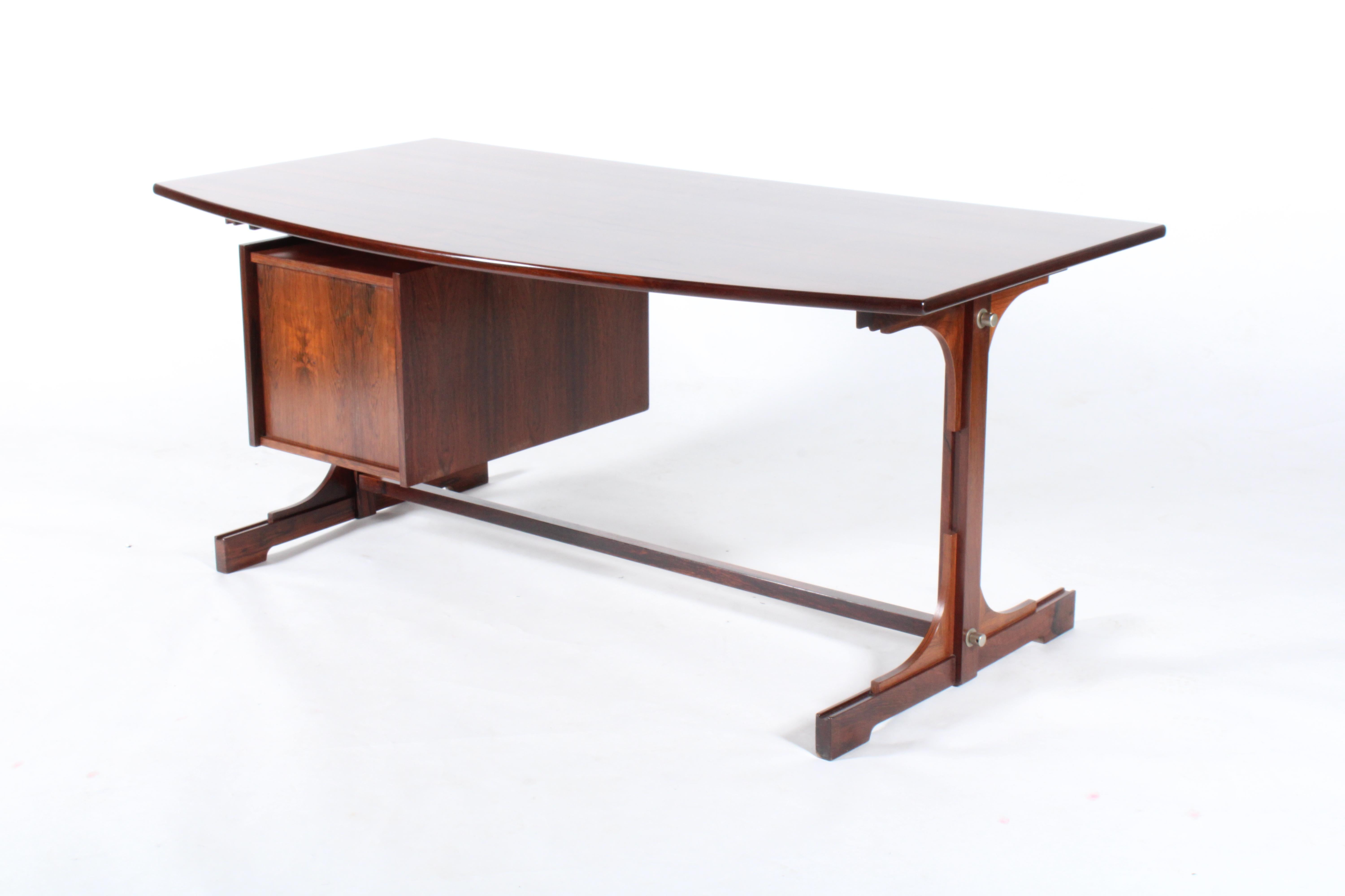 Incredible Mid Century Italian Curved Top Desk By Bernini  For Sale 1