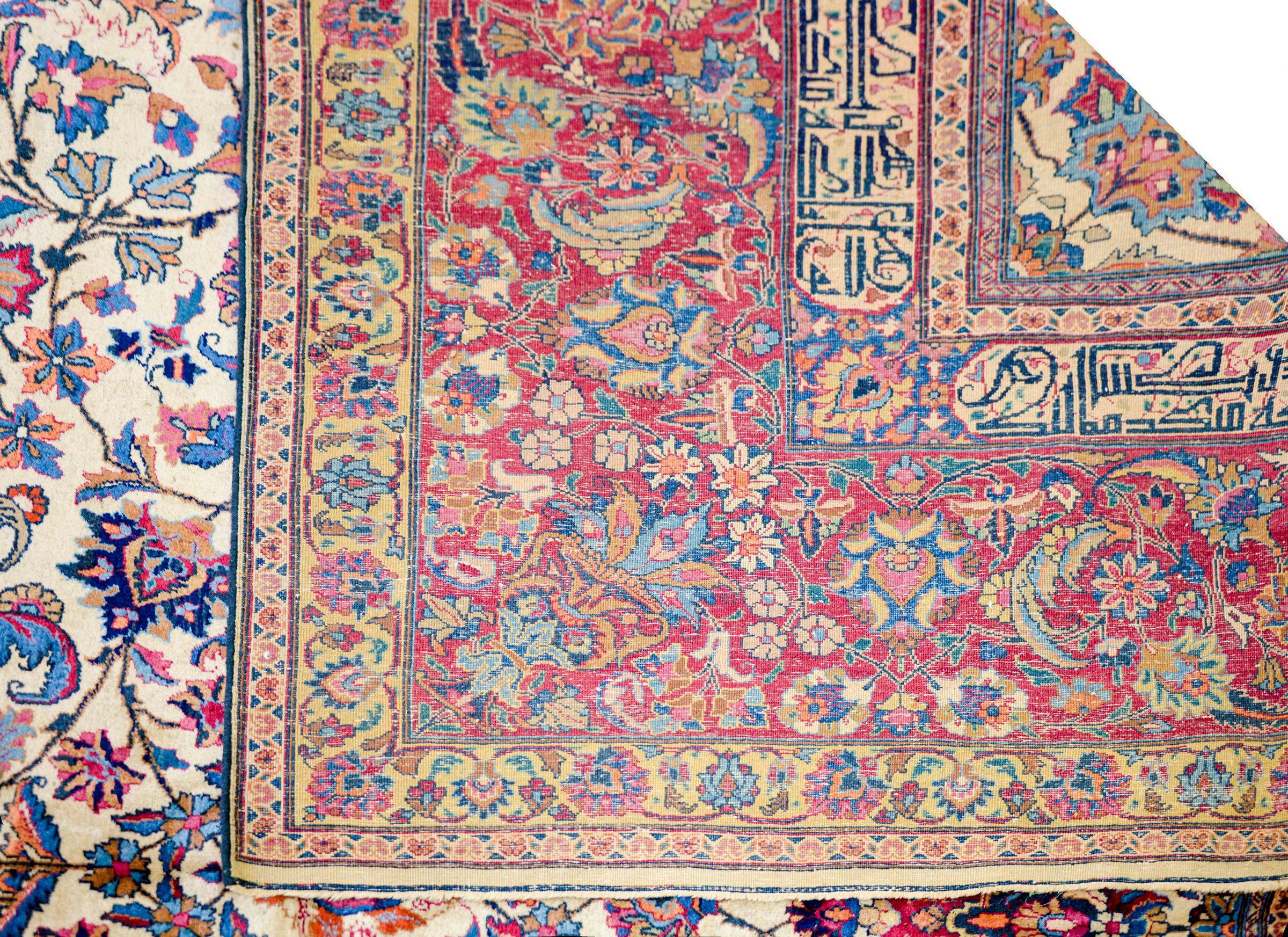 Incredible Monumental Early 20th Century Meshed Rug For Sale 1