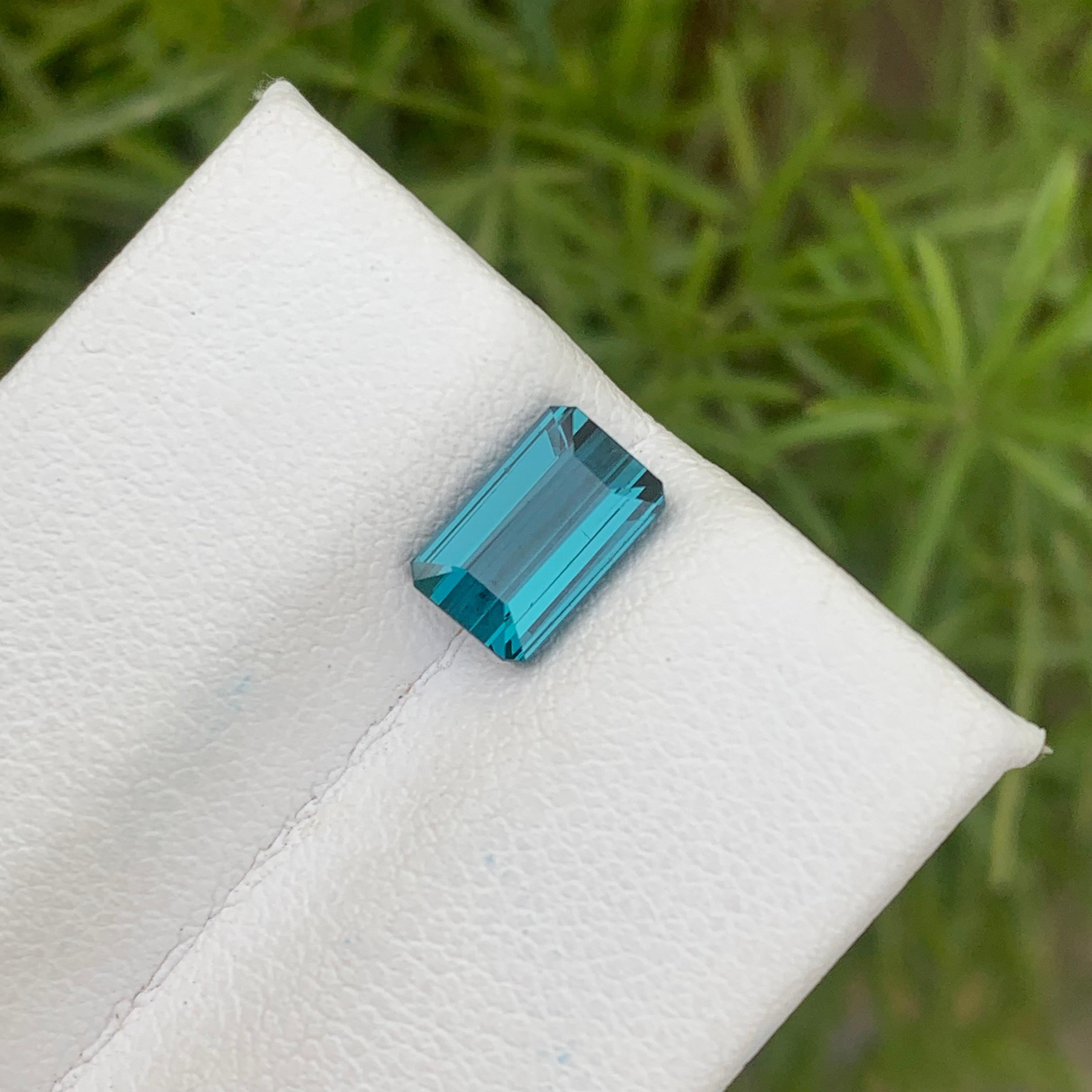 Emerald Cut Incredible Natural Loose Indicolite Tourmaline 1.50 Carat from Afghanistan Mine For Sale
