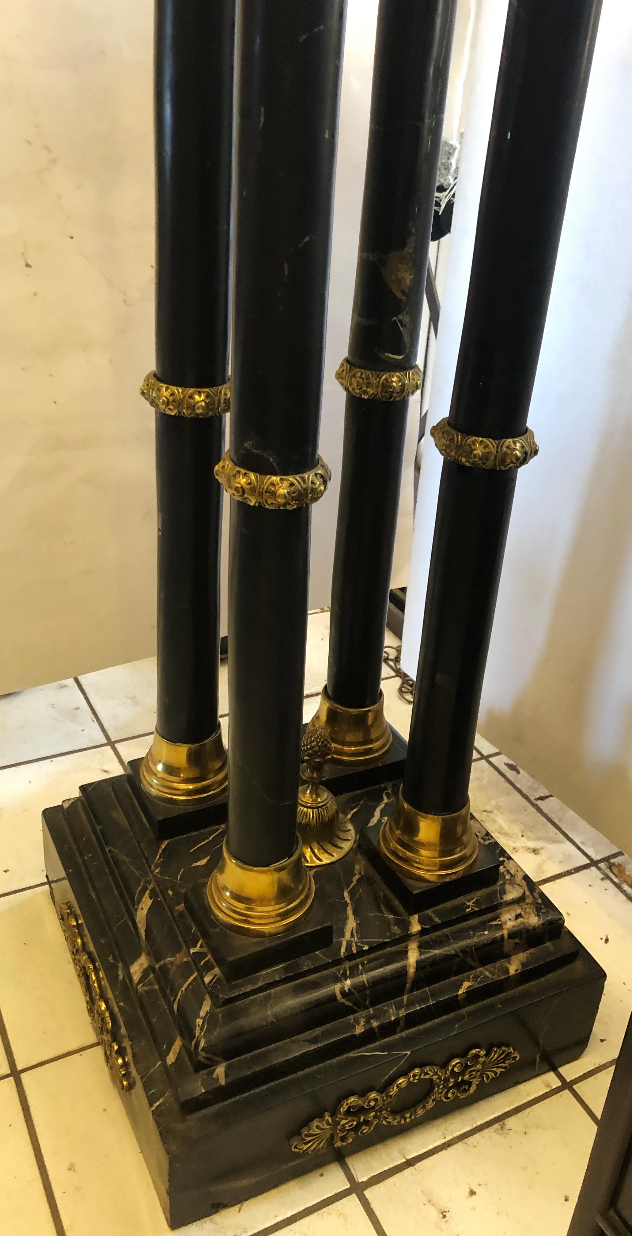 Incredible Neo Classical Marble and Bronze Pedestal For Sale 5