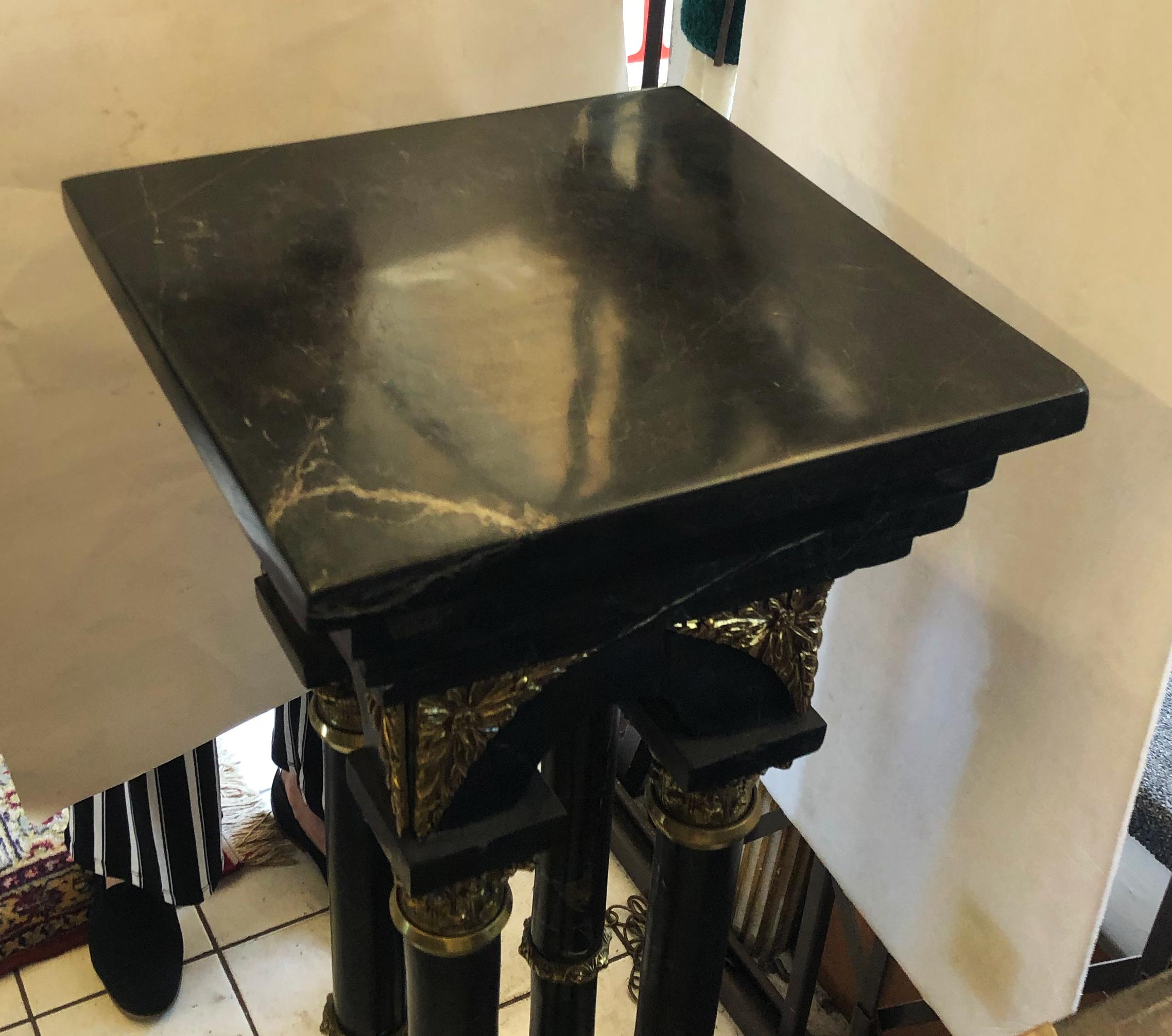 Incredible Neo Classical Marble and Bronze Pedestal For Sale 6