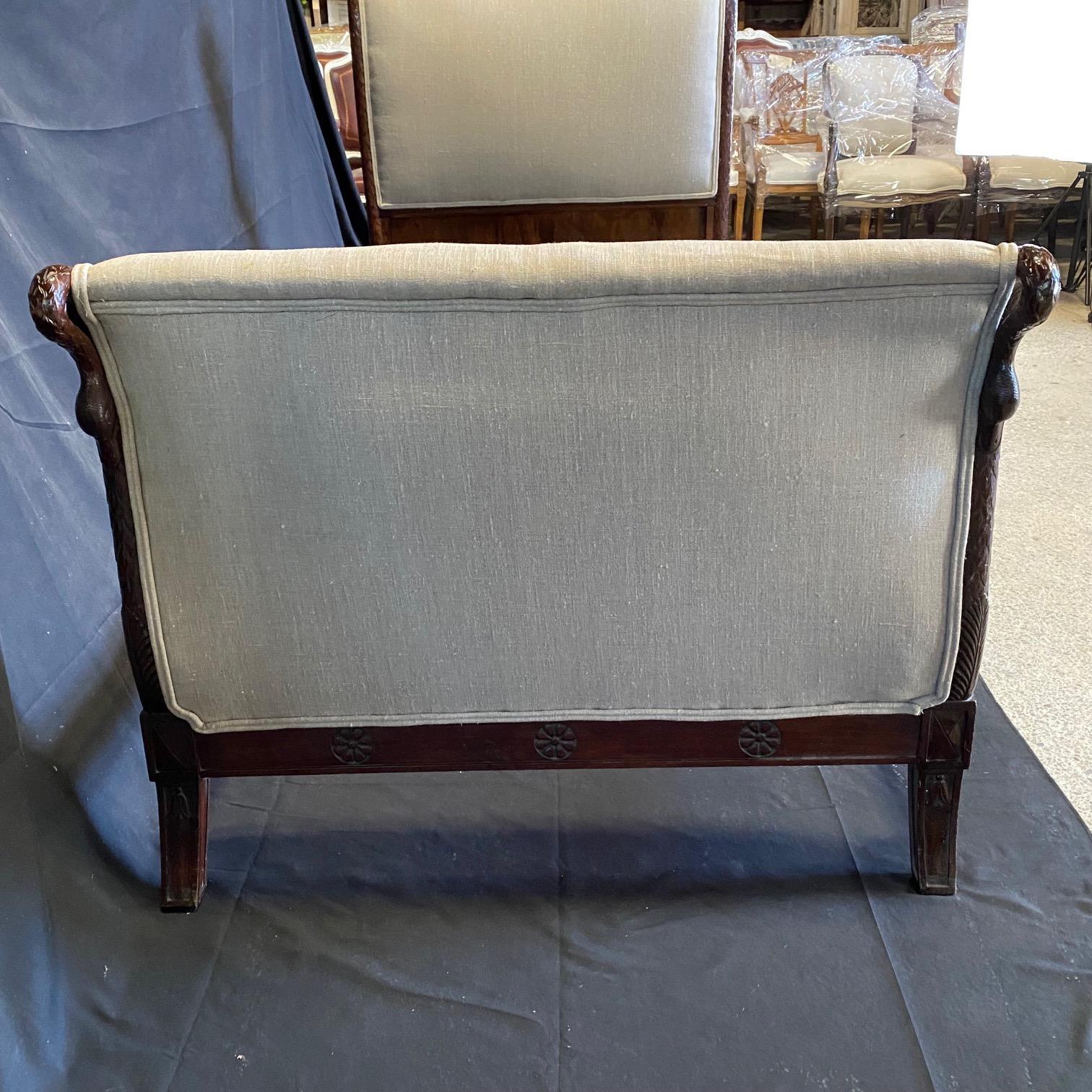 Incredible Neoclassical French Empire Swan Neck Daybed or Single Bed 3