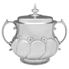Increíble porrón o trofeo antiguo sobredimensionado de plata de ley - Londres 1912