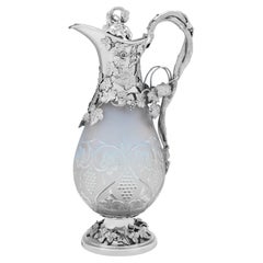 Incredible oversized sterling silver claret jug made in 2001 by C. J. Vander