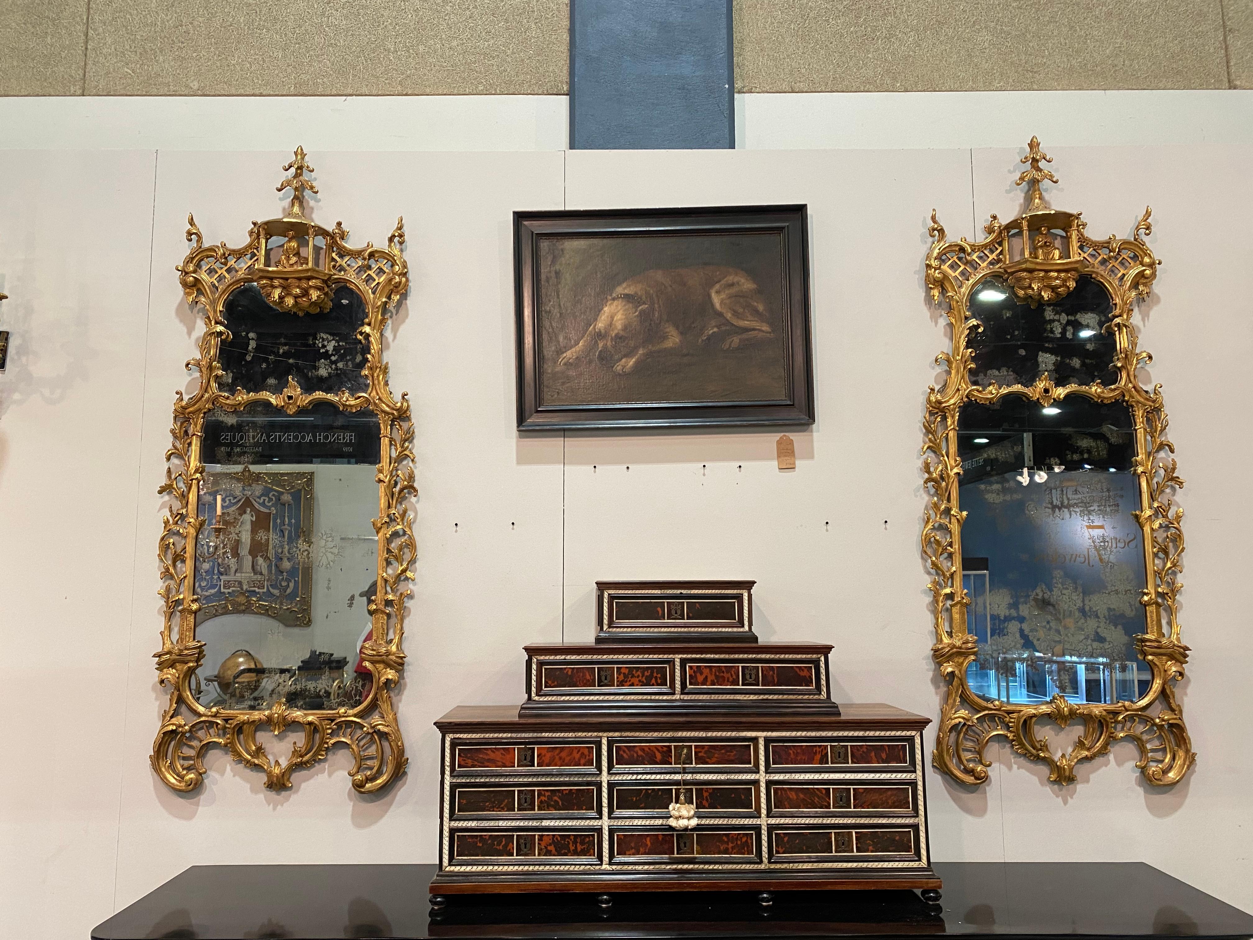 Unglaubliches Paar georgianischer chinesischer Chippendale-Spiegel des 18. Jahrhunderts, Florian Papp im Angebot 5