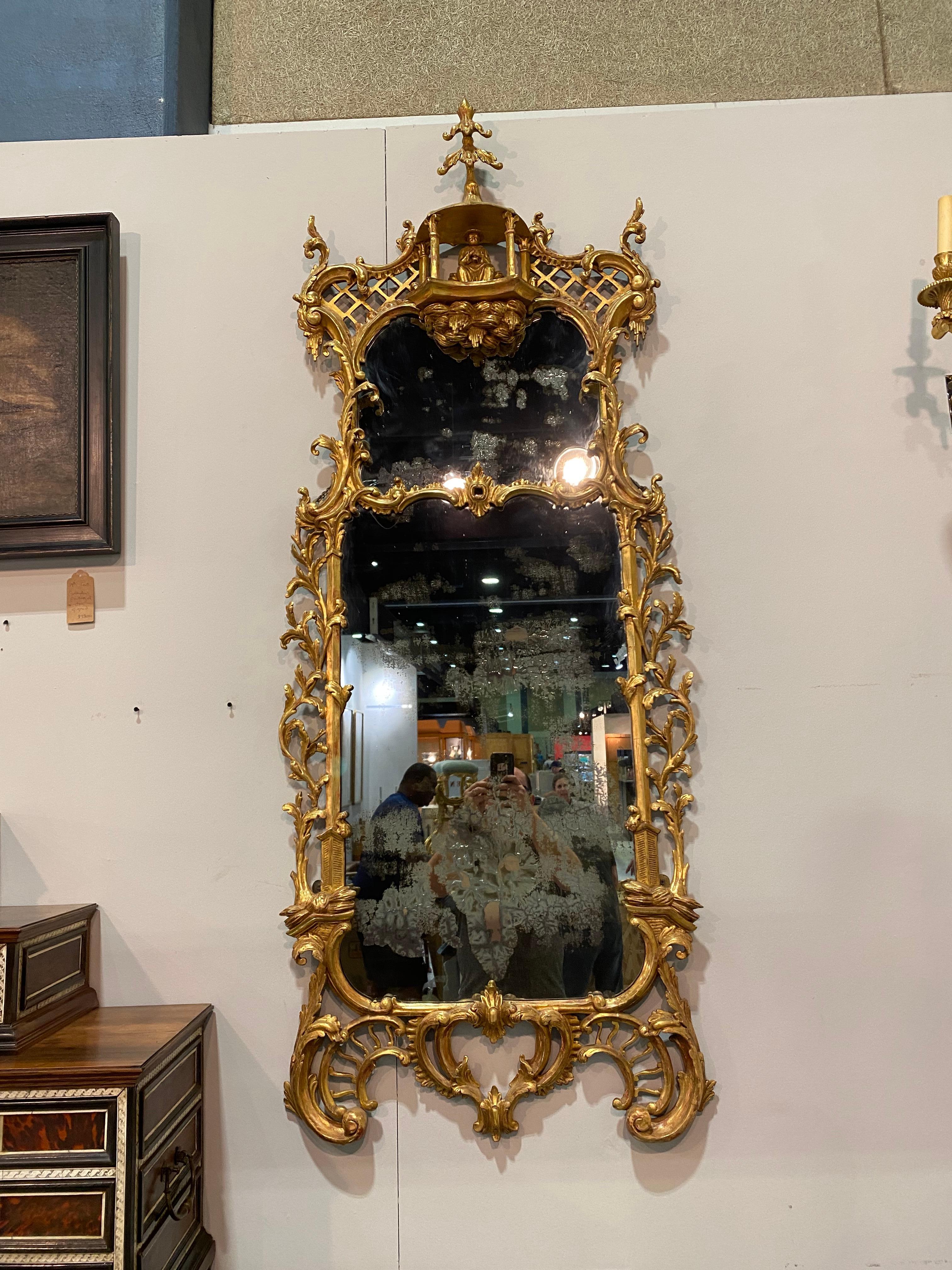 English Incredible Pair 18th Century Georgian Chinese Chippendale Mirrors Florian Papp For Sale