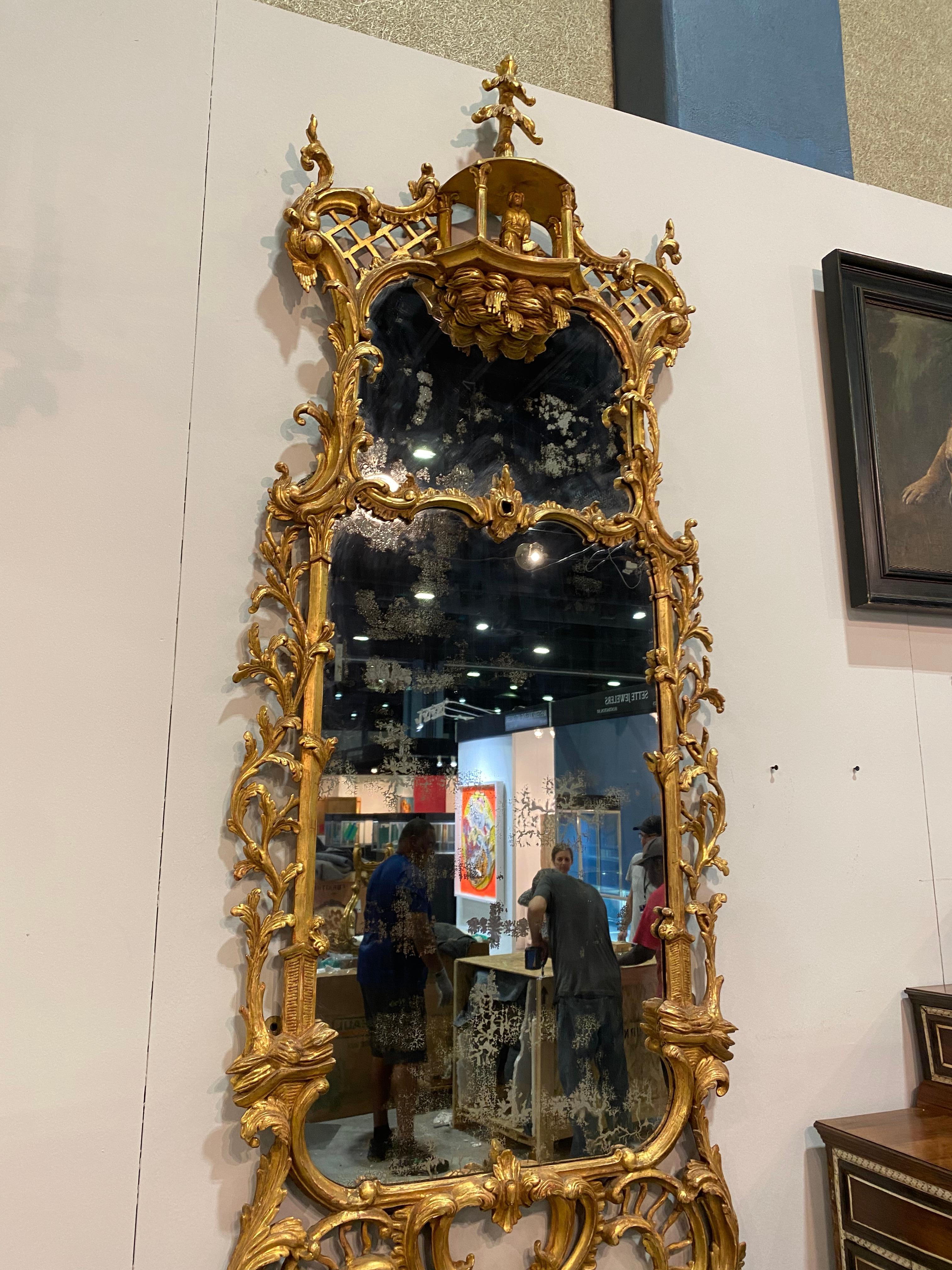 Unglaubliches Paar georgianischer chinesischer Chippendale-Spiegel des 18. Jahrhunderts, Florian Papp im Zustand „Gut“ im Angebot in Charleston, SC