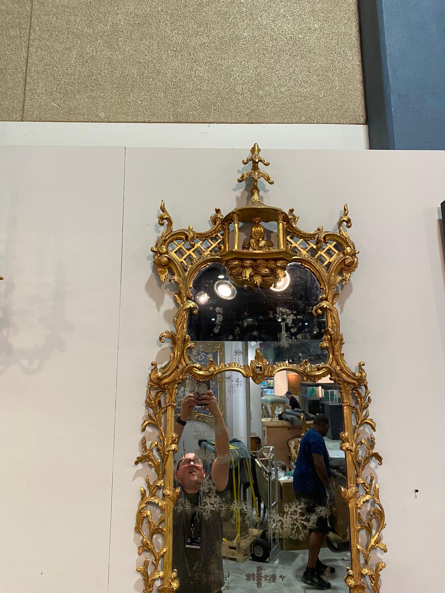 Unglaubliches Paar georgianischer chinesischer Chippendale-Spiegel des 18. Jahrhunderts, Florian Papp (18. Jahrhundert und früher) im Angebot