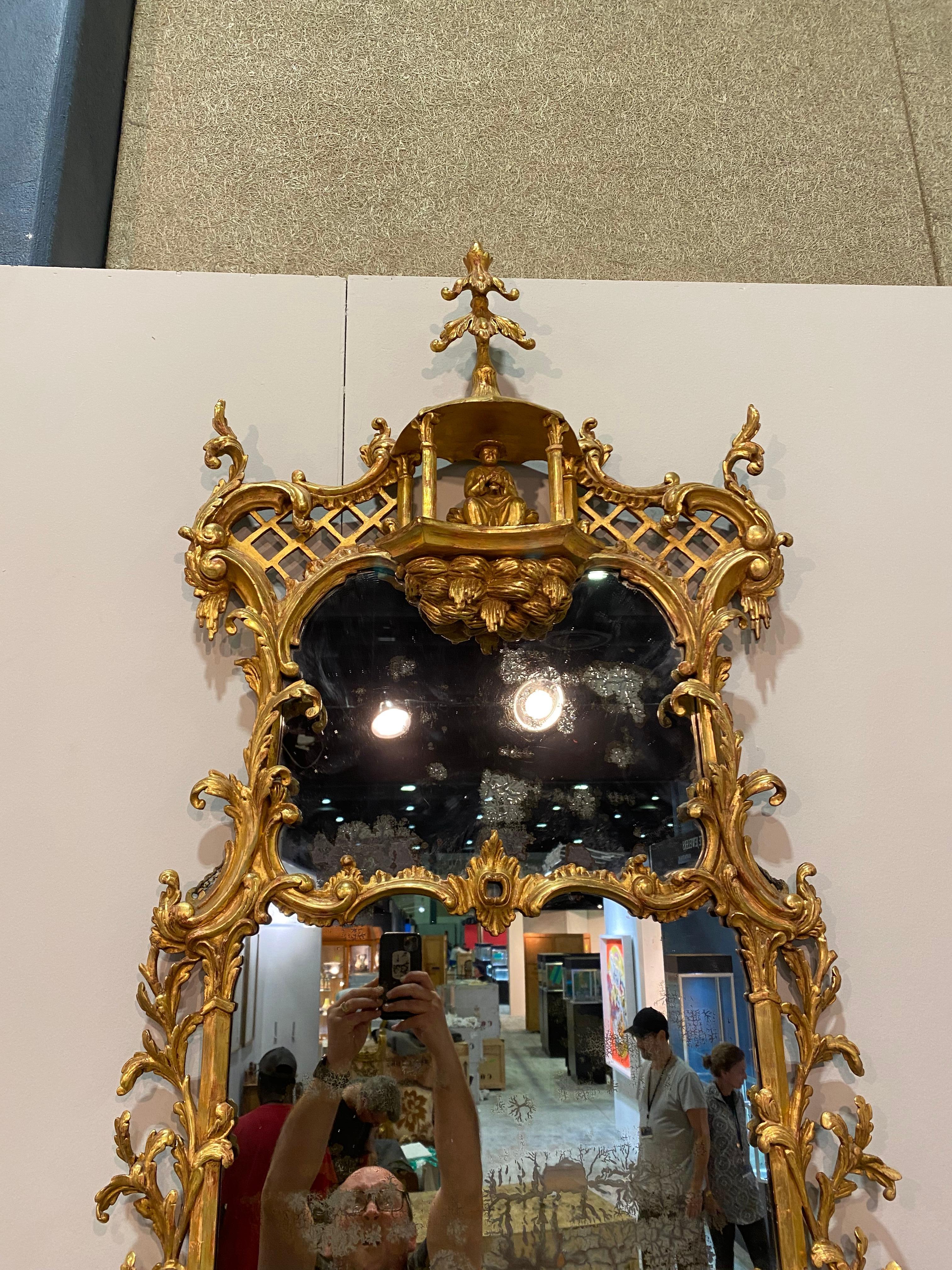 Incredible Pair 18th Century Georgian Chinese Chippendale Mirrors Florian Papp For Sale 3