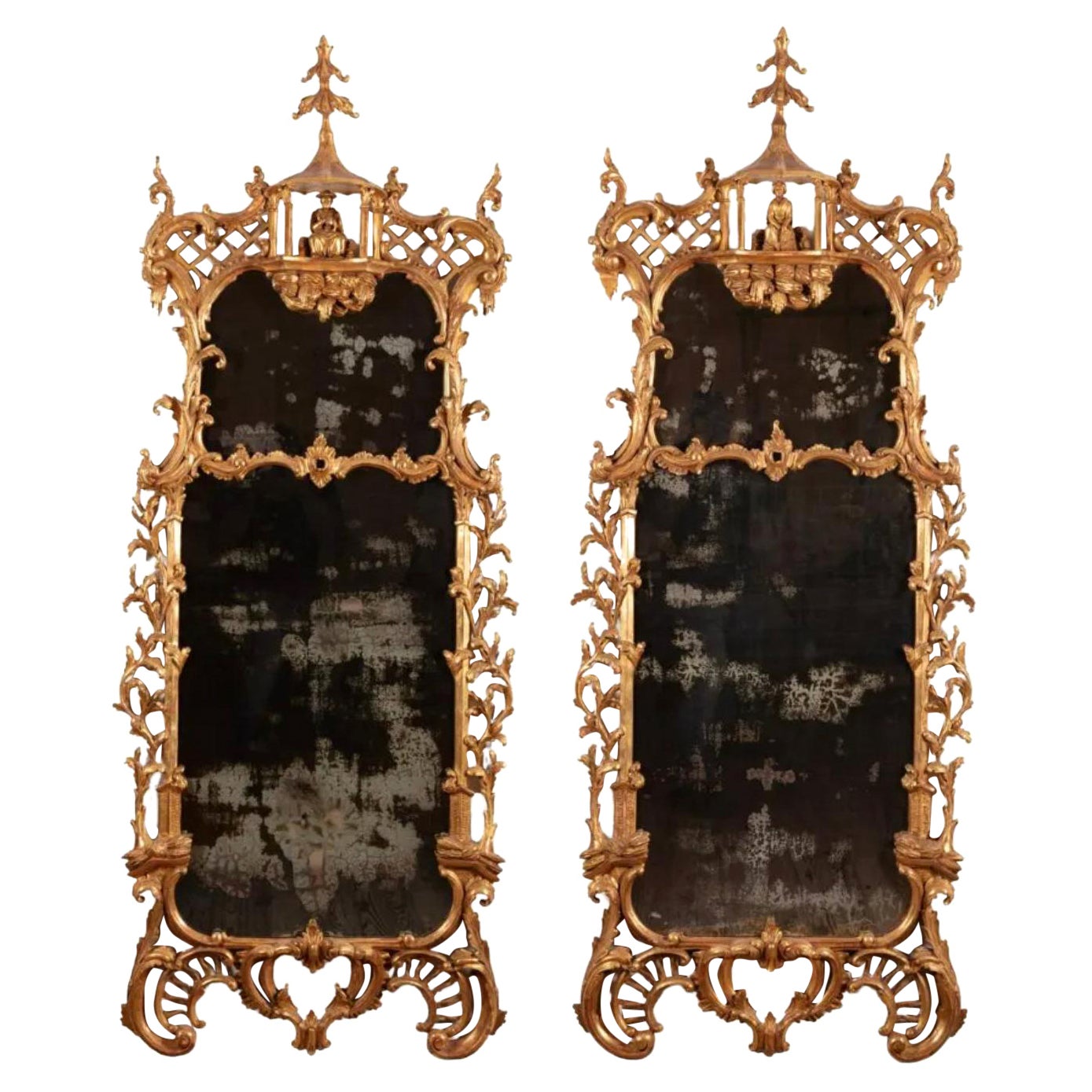 Incredible Pair 18th Century Georgian Chinese Chippendale Mirrors Florian Papp