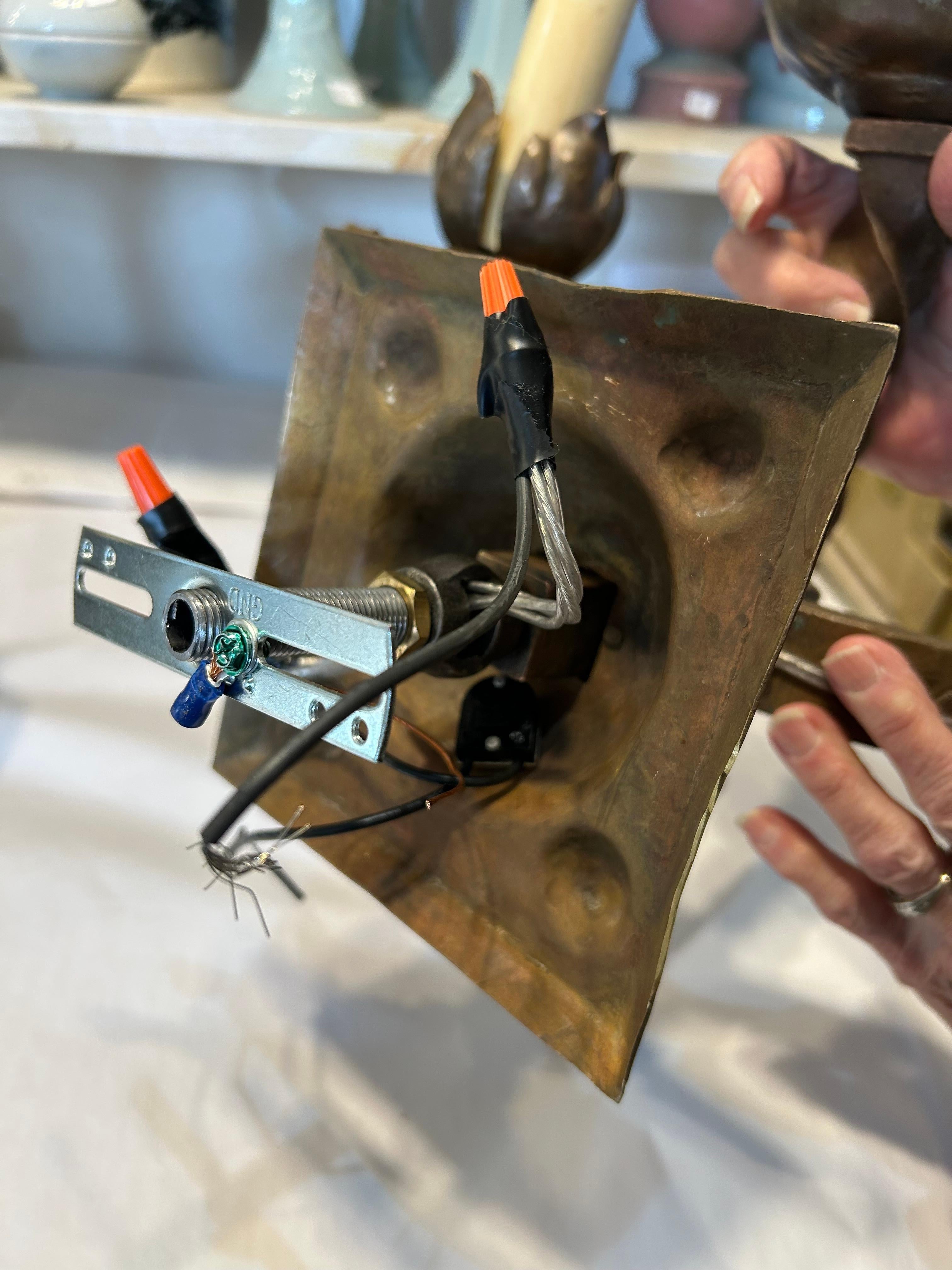 Incredible Pair of Antique French Heavy Bronze Gothic Sconces For Sale 11