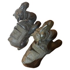 Incredible Pair of Cast Bronze Recumbent Camels